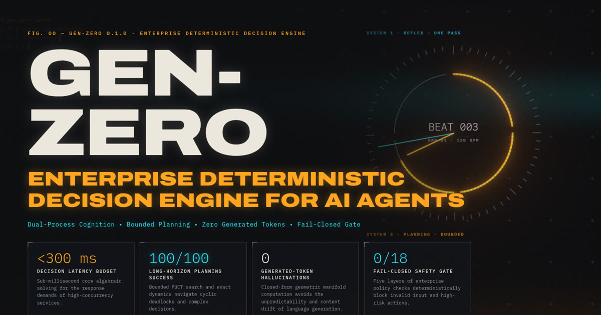Gen-Zero — Gen-Zero is a deterministic decision engine for AI agents. Explore bounded planning,…